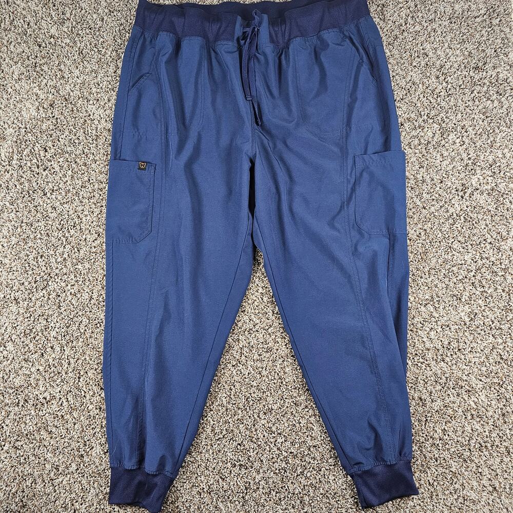 Monarch Womens Sz 3X Jogger Style Scrub Pants Blue